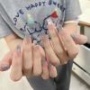 Pink Blue and Gray Gradient Wearable Nail Patch