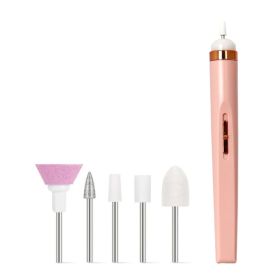 Portable Mini Nail Grinder Nail Remover With Light (Color: Pink, Type: Nail Tools)