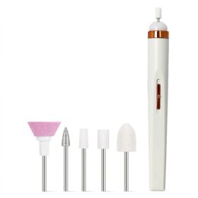 Portable Mini Nail Grinder Nail Remover With Light (Color: White, Type: Nail Tools)